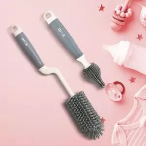 납작모젖병솔세트 실리콘브러쉬 젖꼭지세척솔 물병솔 젖병솔 젖병세척솔 텀블러세척솔
