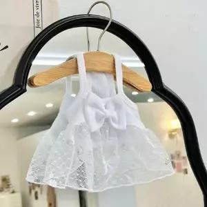 강아지 리본 시스루 원피스 1P 뷔스티에 민소매 치마 강아지여름옷