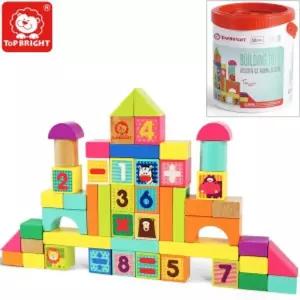 123 동물블록50P (120477)나무블럭 장난감 놀이용