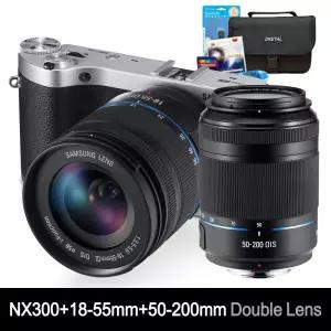 삼성 카메라 NX300+18-55mm+50-200mm 더블렌즈 [블랙]+32GB+여행용가방+UV필터+리더기+청소도구셋 (풀세트) k