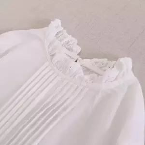 EAMT 이너 원피스 여사친 트리밍 긴팔 롱스커트 얇은 순면 레이스 프릴 EUNG3