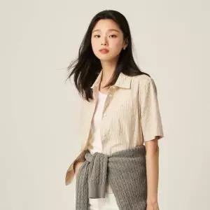 [백화점 정품] 빈폴 레이디스 스트라이프 반소매 셔츠 - 베이지(BF5865C07A)