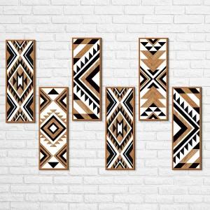 타투오 6개 농가 남서쪽 가정용 벽 장식 아즈텍 프레임 걸이 보호 모던 추상 미술 프린트 침실 욕실 아파트
