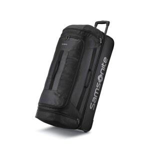 샘소나이트 안단테 2 휠드 더플백 - 인라인 스케이트 휠, 푸시 버튼 핸들 및 넓은 수납공간이 있는 32인치 내구성 롤링 러기지 여행 친화적이고 가벼운 올 블랙