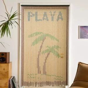 대나무 비즈발 커튼 새 문발 장식 야자수 버드