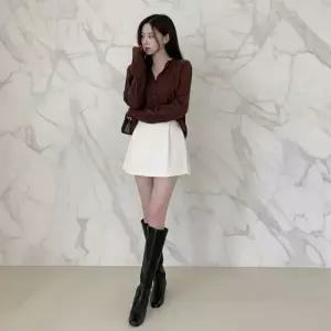 KHK197F여성용 스판 미니 스커트 바지 봄 여름용_24580965