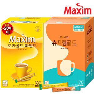 [동서식품]맥심 커피믹스 2종 세트 (모카골드 200T(180T+20T)+슈프림골드 170T(150T+20T)) /인스턴트믹...