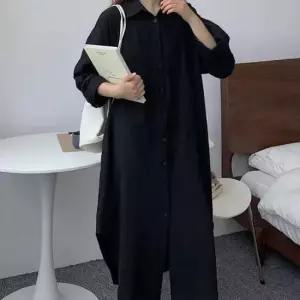 키작녀원피스 여자 오버핏 롱 셔츠원피스 카라 빅사이즈 소프트린넨