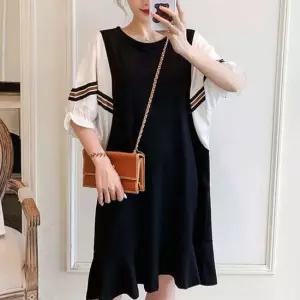 여성 코디 걱정없는 가오리핏 페이크 레이어드 원피스 미니원피스