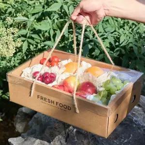 사과포장박스 배 과일 용기 세트 대형 상자 투명 선물용 바구니 제철 diy 손잡이 대용량