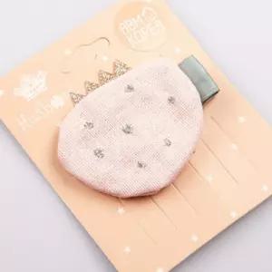 헤어핀 머리핀 딸기크런치 핑크 장식용 사랑스러운 귀여운 꽃머리핀 집게핀 큐빅장식 딸기모양