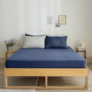 더자리 에코항균 홑겹 매트리스커버, S, 밀키네이비