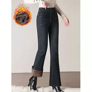 퀸이즈 테펠 케이블 투버튼 부츠컷 융기모 데님팬츠