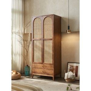 북유럽 원목 등나무 옷장 식 빈티지 소형 침실 가정용 락커 모던 심플 수납장