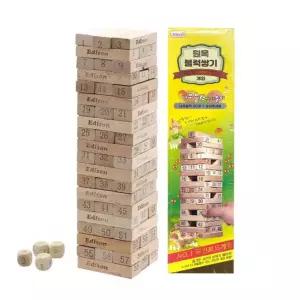 (에디슨) 나무블럭 젠가 - 블럭60+주사위 주사위 블럭60 에디슨