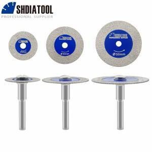 SHDIATOOL 30/40/50mm 톱날 아크릴 조각용 탈착식 샹크 미니 연마 디스크 유리 세라믹 크리스탈 타일