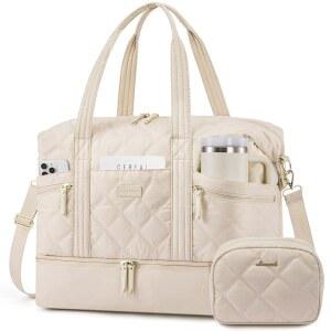 LOVEVBOOK 초대형 여행용 더플백, 신발장이 있는 여성용 경량 위켄더백 56L, 개인용품 가방, 진통 및 분만용 병원용 가방