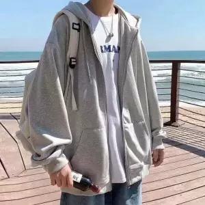 HS라이프 후드티 티셔츠 맨투맨 남성 2컬러 심플 무지 오버핏 후드집업 자켓1181743