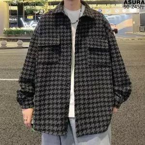 빈티지 남자 모직 하운드투스 점퍼 봄가을 하프코트 코트 커플 admr3