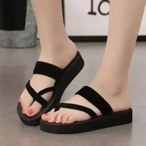 3cm굽 엄지쪼리 스트랩 슬리퍼 여름 여행 슬리퍼 WF74D04