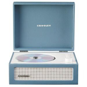 스테레오 블루투스 스피커와 FM 라디오가 장착된 크로슬리 CR3517A-WB 보이저 레트로 휴대용 CD 플레이어, 워싱 블루