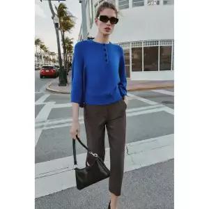 ZARA 와이드 슬리브 니트 스웨터 - 블루 {QHJ}