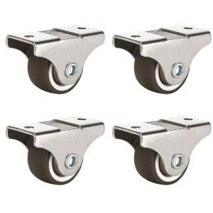 Pcs 작은 가구 바퀴 로우 프로파일 부드러운 고무 카트 서랍 미니 리지드 사일런트