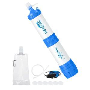 텐톡 휴대용 정수 필터, 캠핑 및 비상용 0.01 마이크론 양방향 생존 빨대, 하이킹, 배낭여행용 1000L 용량의 경량 정수기