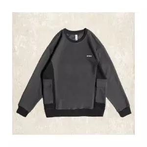 하프 남성용 니트 모직 가을 빈티지 패치 코트 맨투맨 루즈핏 도비 포켓 두꺼운 짧은 상의 MF3