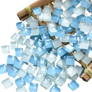 모자이크 타일 225개입 / 200g 크리스탈 유리 용품 팩 (홈 데코 DIY 공예 접시 액자 화분용) ？ 1x1cm