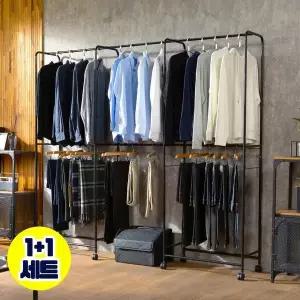 [까사마루] 2단 멀티 라운드 행거 1+1세트