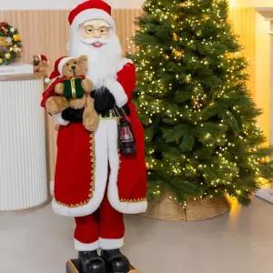 플라워트리 크리스마스 산타 인형 대형장식 작동 110cm 소품 데코