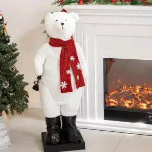 플라워트리 크리스마스 북극곰 인형 대형 장식 작동 화이트 110cm