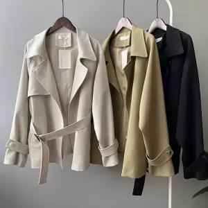 여자 직장인 출근 룩 가을 하프 트렌치 숏 자켓 코디 짧은바바리여성 트렌치코트 간절기코트트렌치