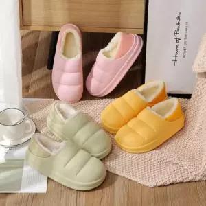 따뜻한 통굽 EVA슬리퍼 털안감 뒷밴드 털슬리퍼 홈 직 WFFVDE0