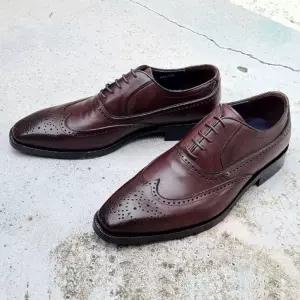 젠틀안트 이태리카프 핸드워싱 윙팁 홍창 남성수제화구두 다크브라운 TZ7002-1