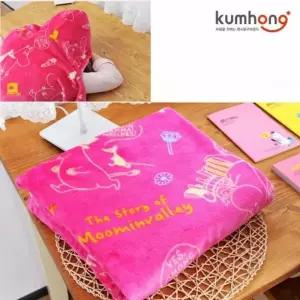 금홍팬시 무민 망토 담요 핑크 후드 캐릭터 무릎 학생 담요