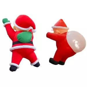 크리스마스 야외 대형 소품 녹색가방 산타풍선 벽타는 인형 2m
