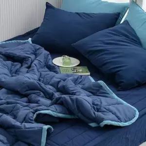 침대이불세트 리버서블2 퀸 Q 간절기 이불 패드 네이비 세트