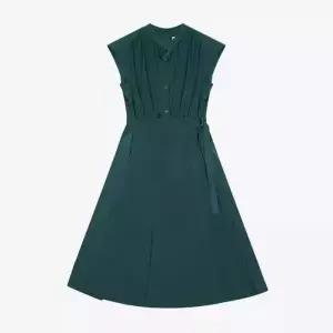 [하프클럽/베스띠벨리]베스띠벨리 세이브존04 슬리브리스 오픈 카라 랩 원피스 BKOAF25440