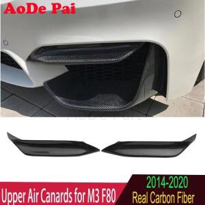 F82 프론트 범퍼 상단 에어 카나드 리얼 카본 파이버 스플리터 립 트림 BMW M3 M4 F80 F83 2014-2020용