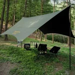 (옵션 카키)카즈미 헥사타프 캠핑 차광막 텐트 그늘막 타프 카키