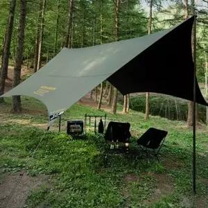 (옵션 카키)카즈미 헥사타프 캠핑 차광막 텐트 그늘막 타프 카키