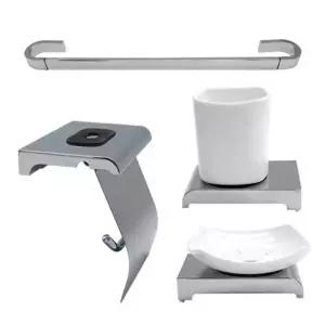 ( )욕실 악세사리 4품세트 휴지걸이 수건걸이 비누대.컵대 휴지걸이 수건걸이 옷걸이 화장실소품