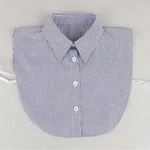 셔츠 스트라이프 페이크 카라 넥페이크 레이어드카라-WDB33A1