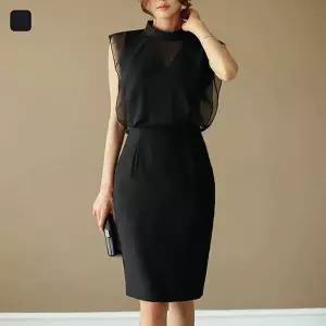 [하프클럽/]여자 시스루 쉬폰 프릴 미디움 나시 원피스 DHTW-OPS-SN2561107