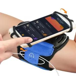 360도 회전형 스마트폰 손목 거치대 360BX 블루/헨드폰/암밴드/핸드폰/휴대용/운동용/폰거치대/팔밴드