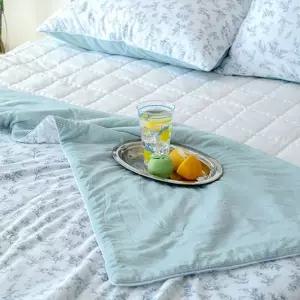 여름 차렵 이불 부드러운 시원한 숙면 냉감 이불 침구 간절기 패드 침실 낮잠 패턴 홑겹 혼수 신혼 얇은