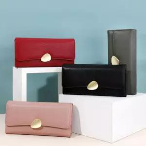 5컬러 여자장지갑 골드버튼 고급장지갑 여성장지갑