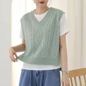 블리숍 꽈배기 옆트임 니트 조끼 /레이어드 체형커버 UKN112